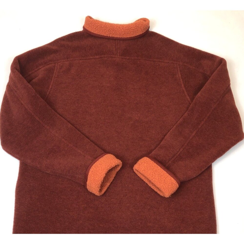 LL Bean Womens Red Cardigan Style Sherpa Fleece Button Front Jacket Small 0HH91 - Picture 6 of 7